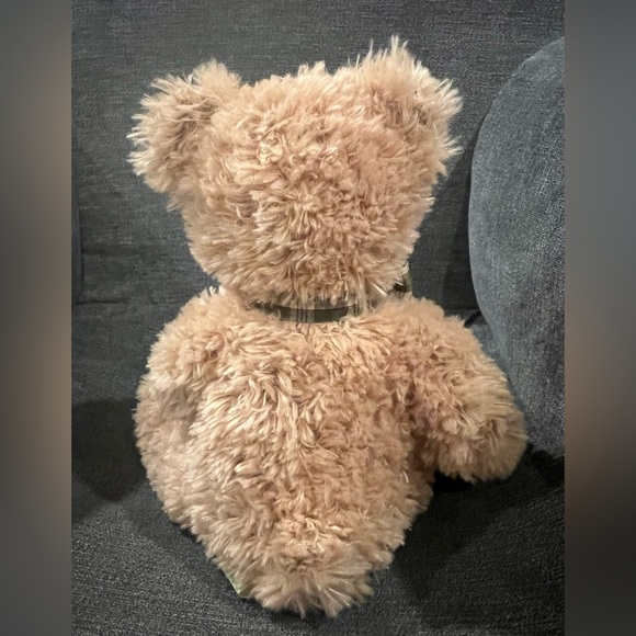 First and Main Patchwork Petey Tan Teddy Bear with Bow - Picture 5 of 6